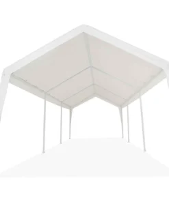 Impact Canopy USA Canopies 10x20 (8) Leg Portable Carport Outdoor Party Sun Shade Shelter - WHITE - Heavy Duty 2" Frame