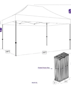 Impact Canopy USA 10X15 Heavy Duty Steel Pop Up Canopy Tent Replacement Frame - CL