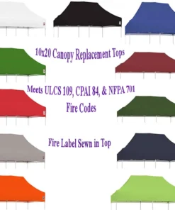 Impact Canopy USA 10x20 Pop Up Canopy Tent Replacement Top Canopy Accessories