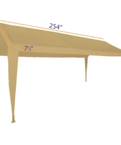 Impact Canopy USA Canopy Accessories 10x20 Portable Carport Garage Storage Tent REPLACEMENT TOP ONLY - TAN With Leg Skirts