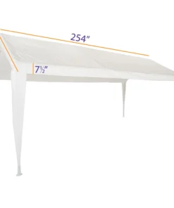 Impact Canopy USA Canopy Accessories 10x20 Portable Carport Garage Storage Tent REPLACEMENT TOP ONLY - WHITE With Leg Skirts