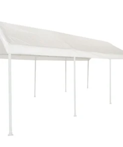 Impact Canopy USA 10x20 Portable Carport Garage Storage Tent REPLACEMENT TOP ONLY - WHITE Without Leg Skirts