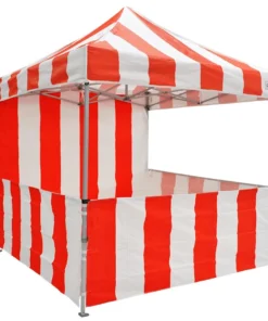 Impact Canopy USA 8x8 Carnival Pop Up Canopy Kit - Red & White Striped