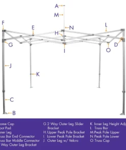 Impact Canopy USA M Frame Part H. Upper Peak Pole Bracket, Replacement Part Replacement Parts