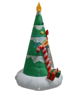 Impact Canopy USA Seasonal Inflatables Inflatable Yard Christmas Decoration, Tree With Santa - 6' Tall - 3' Round