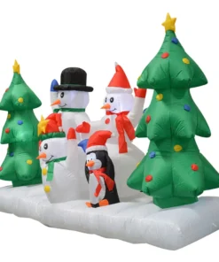 Impact Canopy USA Inflatable Yard Christmas Decoration, Lighted Snowman Family, 8' Wide - 5' Tall