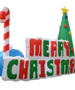 Impact Canopy USA Inflatable Yard Christmas Decoration, Lighted Merry Christmas Sign 6' Long - 5' Tall