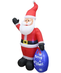 Impact Canopy USA Seasonal Inflatables Inflatable Yard Christmas Decoration, Santa With Merry Christmas Gift Bag - 7' Tall - 4' Wide