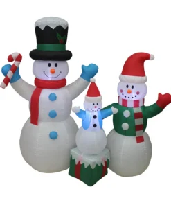Impact Canopy USA Seasonal Inflatables Inflatable Yard Christmas Decoration, Snowman Family - 5' Tall - 5' Wide