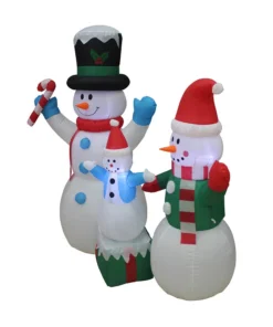 Impact Canopy USA Seasonal Inflatables Inflatable Yard Christmas Decoration, Snowman Family - 5' Tall - 5' Wide