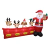 Impact Canopy USA Seasonal Inflatables Inflatable Yard Christmas Decoration, Santa With Reindeer - 8' Wide - 5' Tall