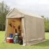 Impact Canopy USA Canopies 6x8 Portable Storage Shed - Motorcycle Cover - Lawnmower Shed - Tan