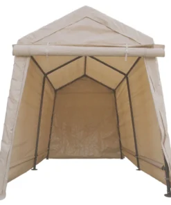 Impact Canopy USA Canopies 6x8 Portable Storage Shed - Motorcycle Cover - Lawnmower Shed - Tan