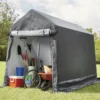 Impact Canopy USA 7x12 Portable Storage Shed - Motorcycle Cover - Lawnmower Shed - Gray