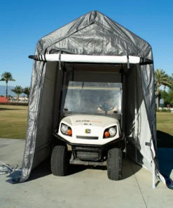 Impact Canopy USA 7x12 Portable Storage Shed - Motorcycle Cover - Lawnmower Shed - Gray