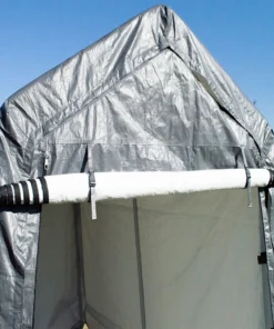 Impact Canopy USA 7x12 Portable Storage Shed - Motorcycle Cover - Lawnmower Shed - Gray