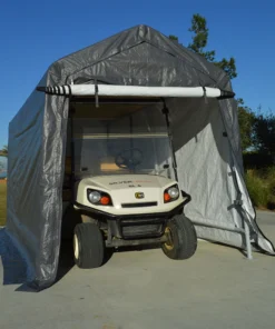 Impact Canopy USA 7x12 Portable Storage Shed - Motorcycle Cover - Lawnmower Shed - Gray