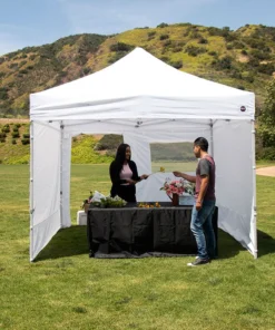 Impact Canopy USA Canopies 10x10 Pop Up Canopy Tent Outdoor Market Canopy With Sidewalls / Weight Bags