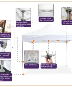 Impact Canopy USA Canopies 10x10 Pop Up Canopy Tent Outdoor Market Canopy With Sidewalls / Weight Bags
