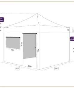 Impact Canopy USA Canopies 10x10 Pop Up Canopy Tent Outdoor Market Canopy With Sidewalls / Weight Bags