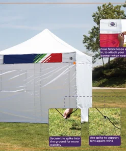 Impact Canopy USA Canopies 10x10 Pop Up Canopy Tent Outdoor Market Canopy With Sidewalls / Weight Bags