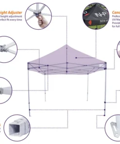 Impact Canopy USA 10x10 Heavy Duty Steel Pop Up Canopy Tent With Roller Bag - CL Canopies