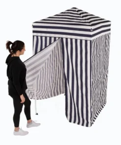 Impact Canopy USA OPEN BOX: 4x4 Navy Blue And White Privacy Cabana Pop Up Canopy Tent Changing Room UNBELIEVABLE DEALS