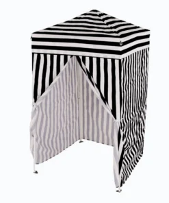 Impact Canopy USA OPEN BOX: 4x4 Black And White Privacy Cabana Pop Up Canopy Tent Changing Room Canopies