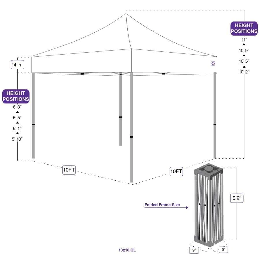 Impact Canopy USA 10x10 Heavy Duty Steel Pop Up Canopy Tent Replacement Frame - CL Canopy Accessories 7 Impact Canopy USA 10x10 Heavy Duty Steel Pop Up Canopy Tent Replacement Frame - CL Canopy Accessories