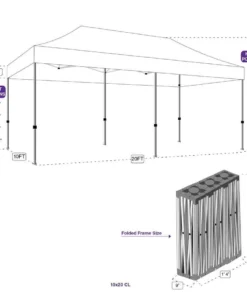 Impact Canopy USA 10x20 Heavy Duty Steel Pop Up Canopy Tent With Roller Bag - CL