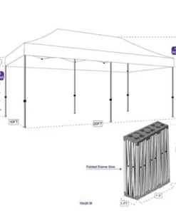 Impact Canopy USA 10x20 Super Duty Aluminum Pop Up Canopy Tent With Roller Bag - M Canopies