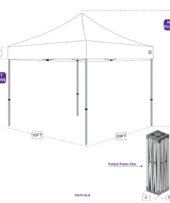 Impact Canopy USA 10x10 Recreational Grade Aluminum Pop Up Canopy Tent With Sidewalls - ULA