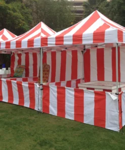 Impact Canopy USA 10x10 Pop Up Carnival Canopy Tent Vendor Booth With Sidewall And Half Walls