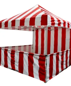Impact Canopy USA 10x10 Pop Up Carnival Canopy Tent Vendor Booth With Sidewall And Half Walls
