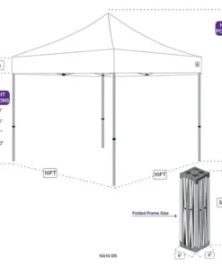Impact Canopy USA 10x10 Industrial Steel Pop Up Canopy Tent With Roller Bag - DS Canopies