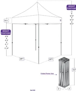 Impact Canopy USA OPEN BOX ITEM - DS 5X5 Pop Up Canopy Steel Frame