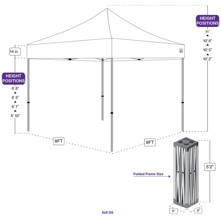 Impact Canopy USA 8X8 Industrial Steel Pop Up Canopy Replacement Frame - DS Frames Only 7 Impact Canopy USA 8X8 Industrial Steel Pop Up Canopy Replacement Frame - DS Frames Only