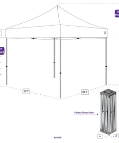 Impact Canopy USA 8x8 Industrial Steel Pop Up Canopy Tent - DS