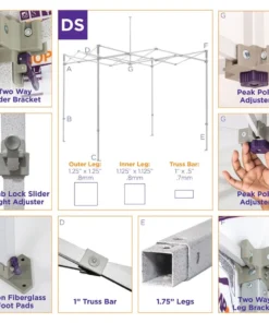 Impact Canopy USA 10x10 Pop Up Carnival Canopy Tent Vendor Booth With Sidewall And Half Walls