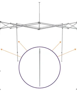 Impact Canopy USA DS Frame Part J. Outer Leg With Velcro, Replacement Part