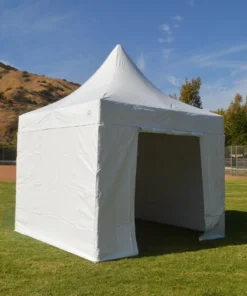 Impact Canopy USA Canopies 10x10 Heavy Duty Folding High Peak Marquee Canopy Tent - 100% Waterproof PVC Fabric - With Sidewalls