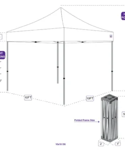 Impact Canopy USA 10x10 Commercial Grade Pop Up Canopy Tent With Weight Bags - Evento