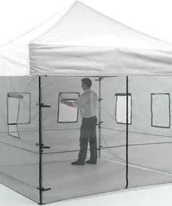 Impact Canopy USA 10x10 Pop Up Canopy Food Service Mesh Sidewalls With Windows (WALLS ONLY)