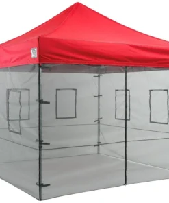 Impact Canopy USA 10x10 Pop Up Canopy Tent With Food Service Vendor Sidewalls With Windows