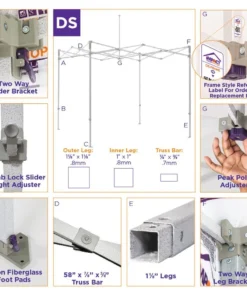 Impact Canopy USA 8x8 Carnival Pop Up Canopy Kit - Red & White Striped