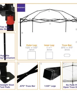 Impact Canopy USA 10x10 Gazebo Canopy Tent With Weight Bags - HW