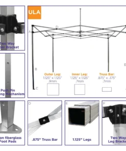 Impact Canopy USA 10x10 Recreational Grade Aluminum Pop Up Canopy Tent With Sidewalls - ULA
