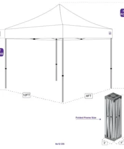 Impact Canopy USA Canopies 8x12 Industrial Steel Pop Up Canopy Tent - DS