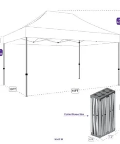 Impact Canopy USA 10x15 Industrial Aluminum Pop Up Canopy Tent With Roller Bag - ML Canopies