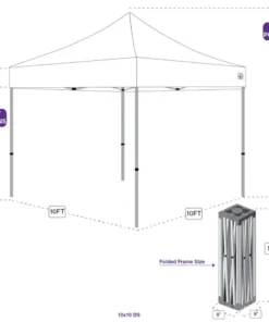 Impact Canopy USA 10x10 Pop Up Canopy Tent With Food Service Vendor Sidewalls With Windows